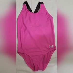 Under Armour Vibrant Pink Swimsuit with Black Straps